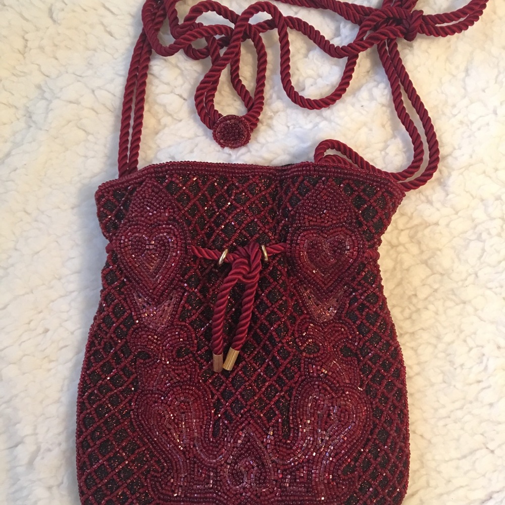 ❤️Beautiful Sweetheart Hand-Beaded Drawstring Bag❤️ - Picture 6 of 8